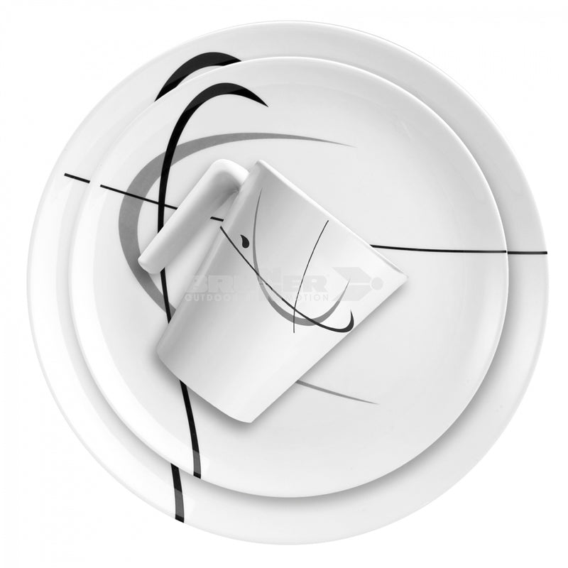 Brunner (Movera) - Serenade Dinner Set 16 Pcs Black and White | 9920290