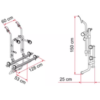 Fiamma - Carry-Bike Ford Transit Bike Rack Tailgate in Silver (2000–2011) | 02093A60A
