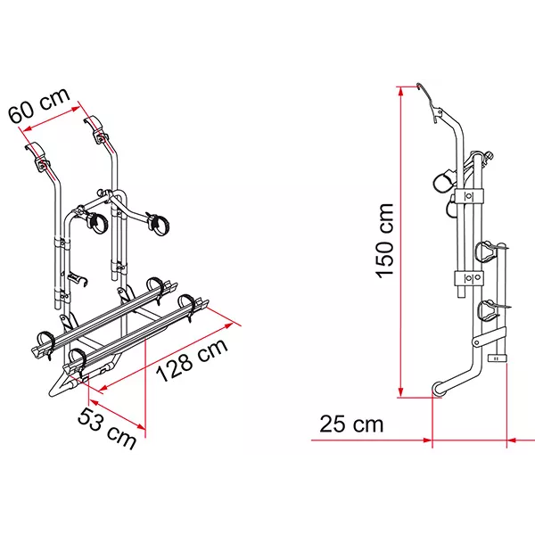 Fiamma - Carry-Bike Ford Transit Bike Rack Tailgate in Silver (2000–2011) | 02093A60A