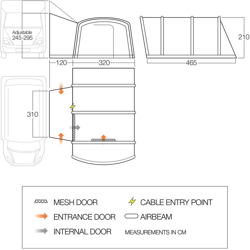 Vango - Galli III Air Tall | AirWay Drive Away Awning  | AWPGALLIC3YTDP