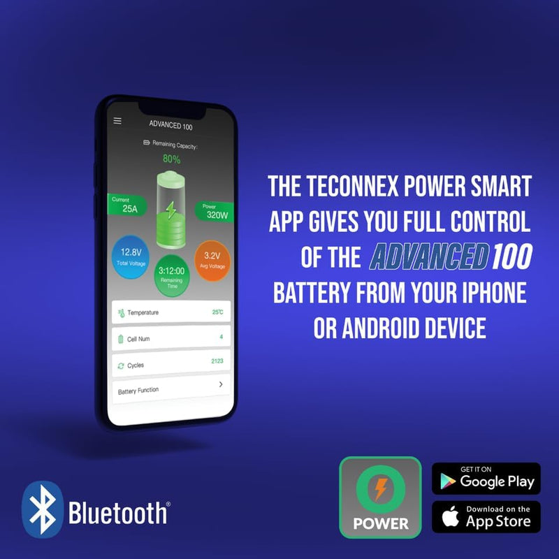 Teconnex Power Advanced 100 Leisure Lithium Battery 12.8V