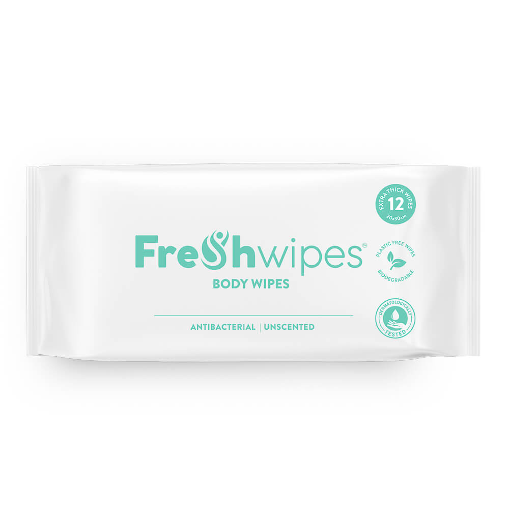 FreshWipes - Antibacterial and Biodegradable No Rinse Body Wipes