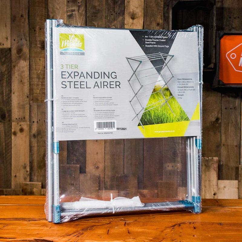 Via Mondo 3 tier expanding steel airer