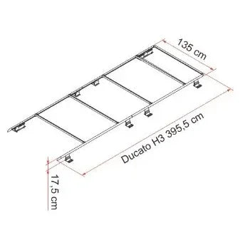 Fiamma - Roof Rail Ducato H3 - RHD | 05808-04-