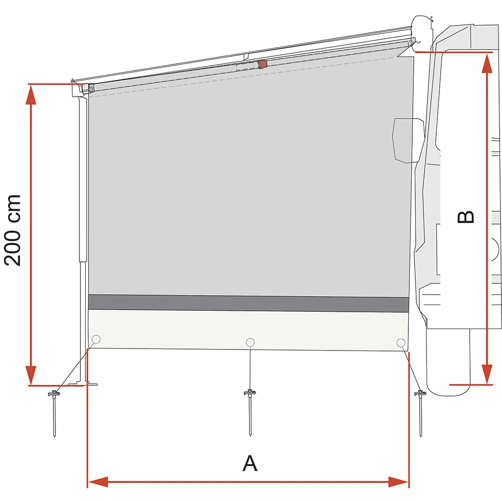 Fiamma - Sun View Side Van F43 Ext.250 | 08990A01-