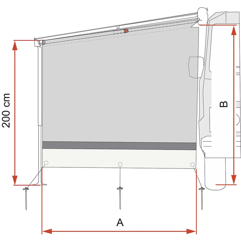 Fiamma - Sun View Side Van F43 Ext.250 | 08990A01-