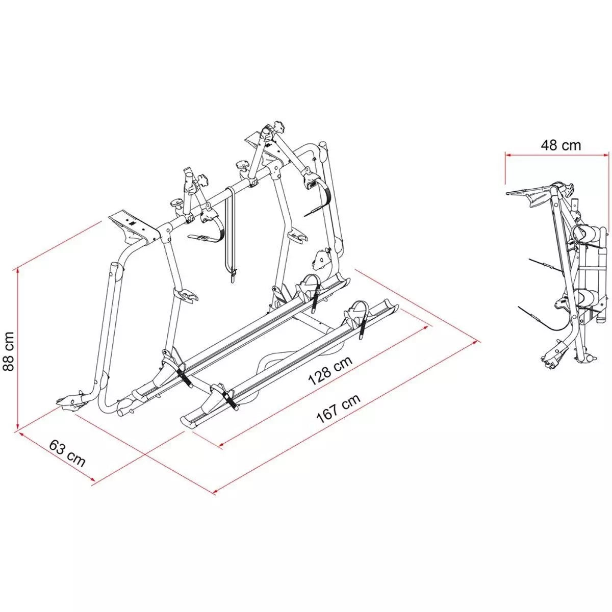 Fiamma - Carry-Bike VW T6 Pro Bike Rack in Silver | 02094B08A