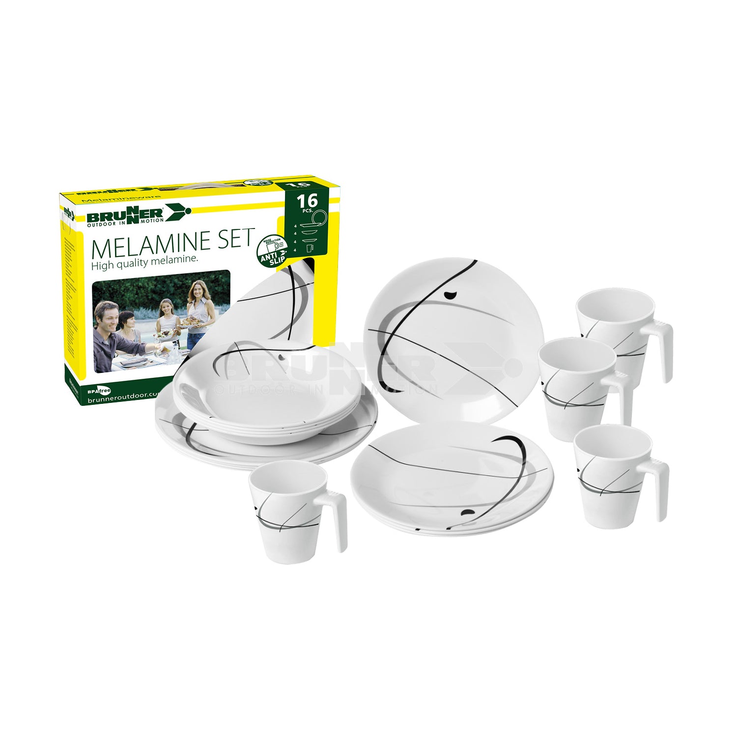 Brunner (Movera) - Serenade Dinner Set 16 Pcs Black and White | 9920290