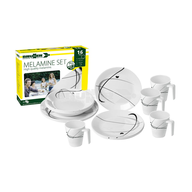 Brunner (Movera) - Serenade Dinner Set 16 Pcs Black and White | 9920290
