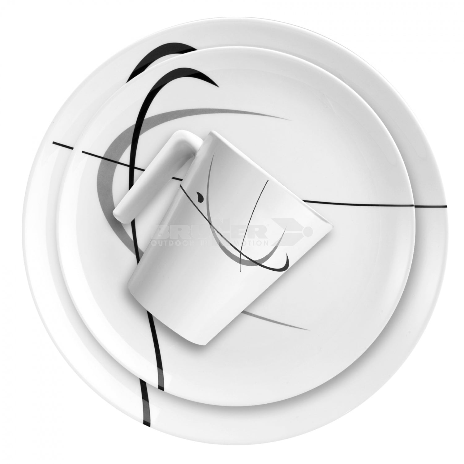 Brunner (Movera) - Serenade Dinner Set 16 Pcs Black and White | 9920290