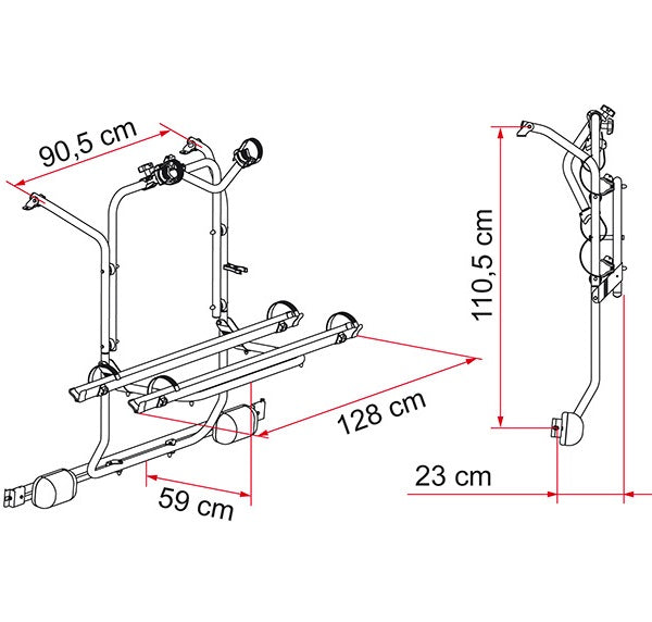 Fiamma - Carry-Bike Mercedes Vito/Viano Bike Rack Tailgate in Silver (2004–2014) | 02093B75A