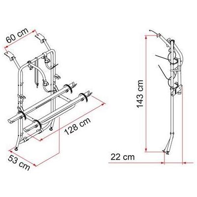 Fiamma - Carry-Bike Renault Trafic/Vivaro Bike Rack Tailgate in Silver (2003+) | 02093B72A