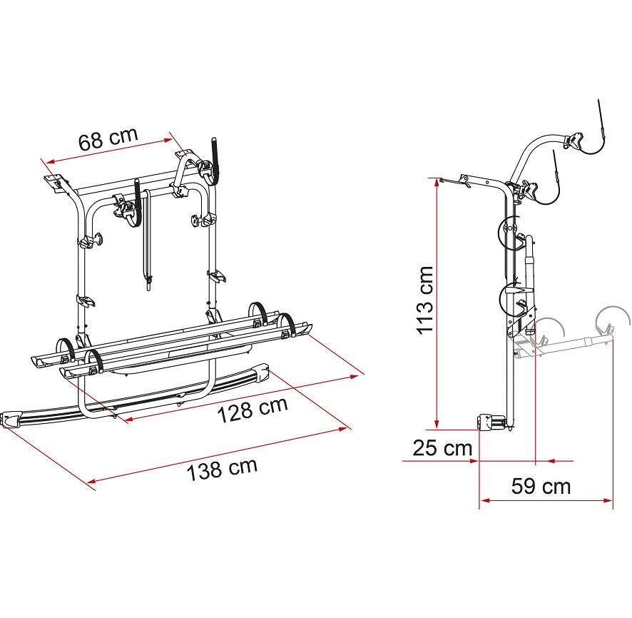 Fiamma - Carry-Bike VW Caddy Bike Rack Tailgate in Silver (2016+) | 02094-24
