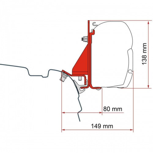 Fiamma - F45 Adaptor Kit Combi Rail Brandrup/Vamoose VW T5/T6 | 98655Z147