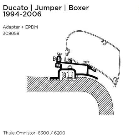 Thule - Omnistor Ducato/Jumper/Boxer Adaptor Series 6 1994–2006 | 308058