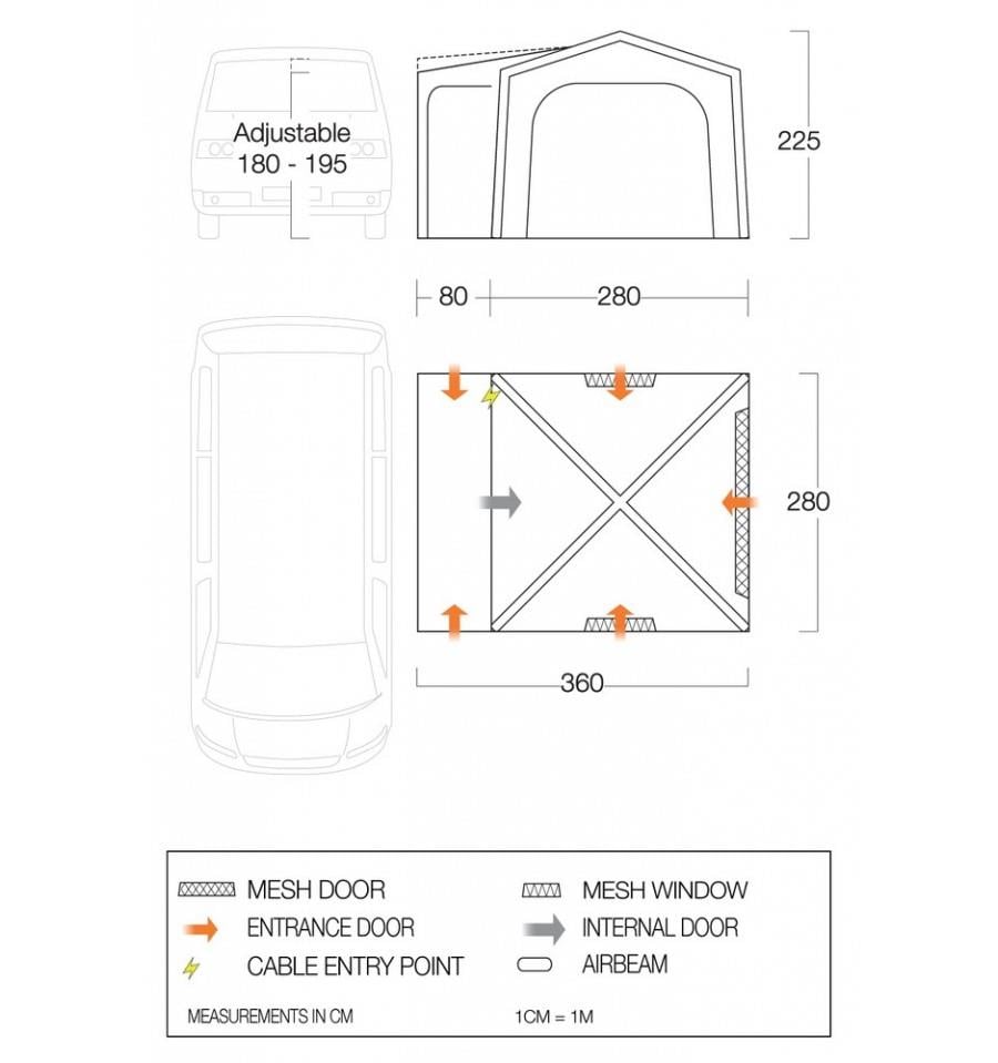 Vango - Agora Air VW Awning in Shadow Grey | AWRAGORAS32A3G