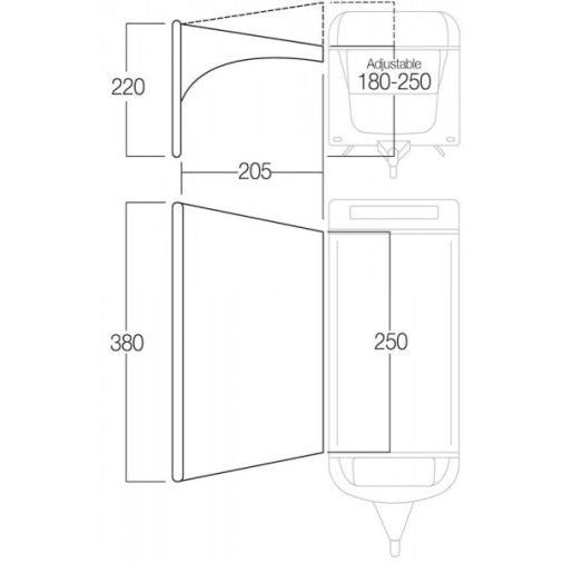 Vango - AirBeam Sky Sun Canopy Caravan &amp; Motorhomes 2.5M | AWQSKYCANG3JA53