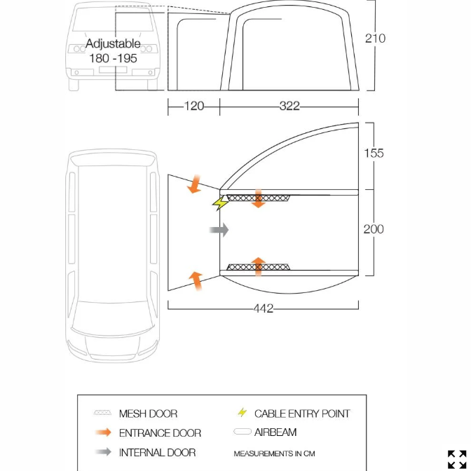 Vango - Magra Drive Away Awning in Shadow Grey | AWQMAGRAS32A3G
