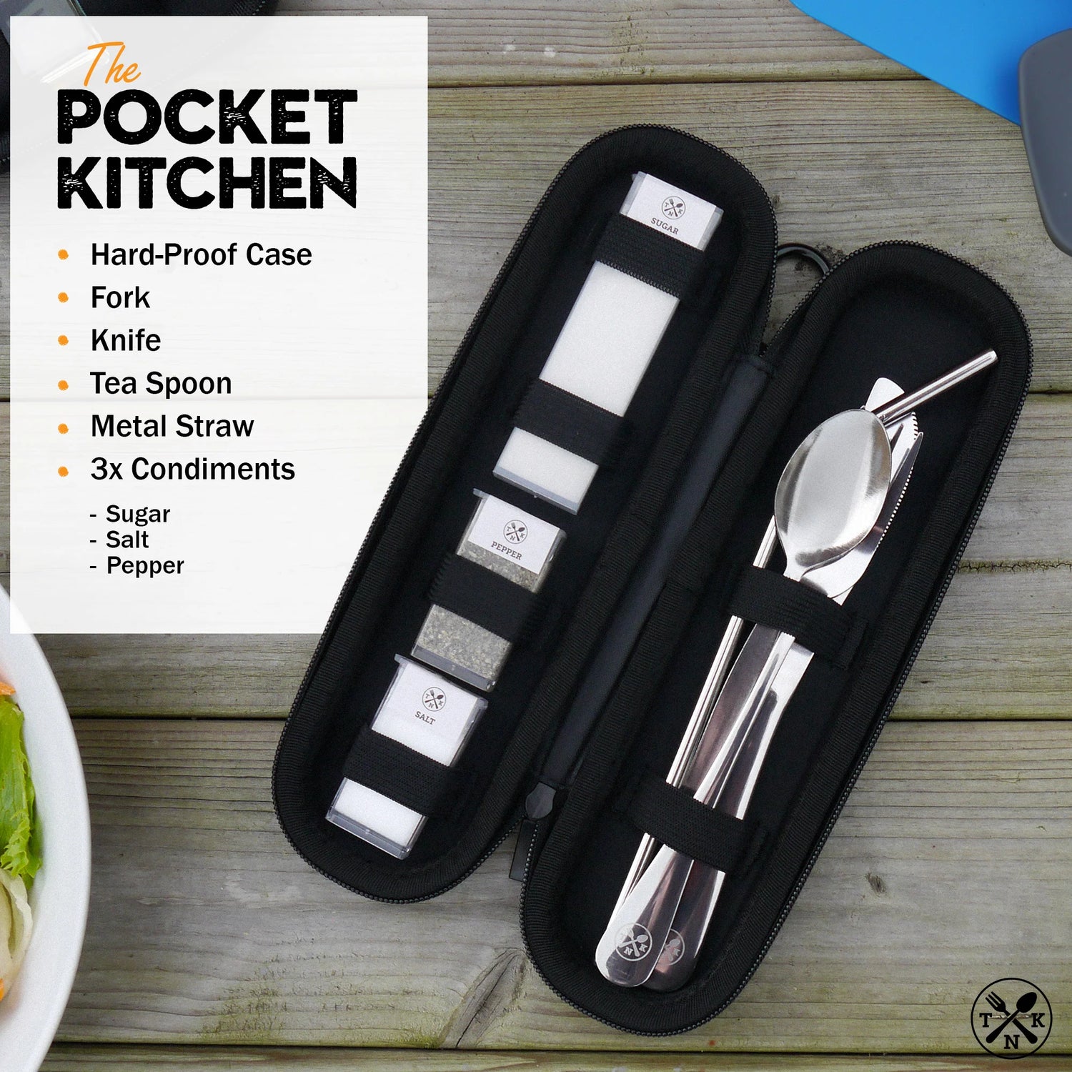 The Nomads Kitchen - The Pocket Kitchen Kit | Portable Cutlery Set with Case