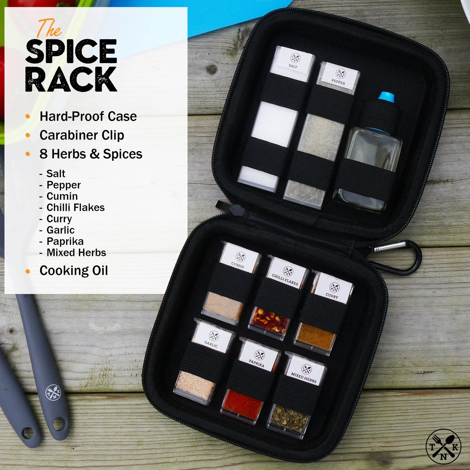 The Nomads Kitchen - Spice Rack Kit | Portable Camping Herbs & Spices Set