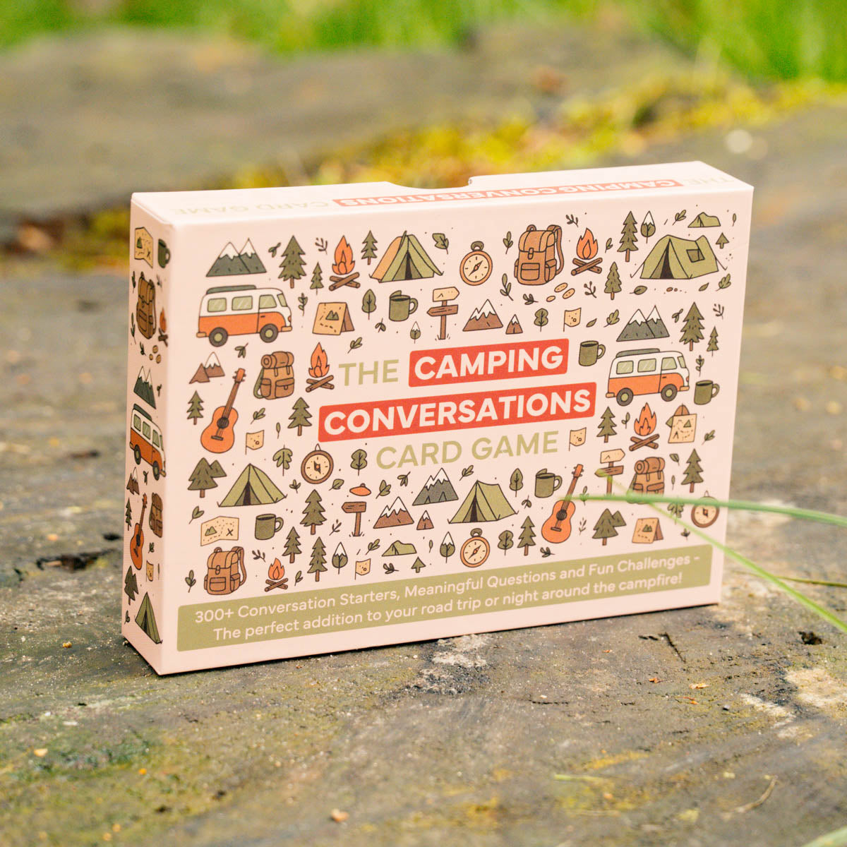 Camping Conversations Card Game by No Fuss Travel Guides | 300+ Travel Conversation Starters & Family Fun