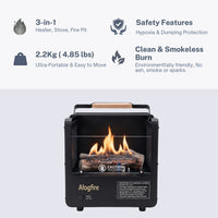Alogfire - Mini Campfire | Compact Real-Flame Outdoor Heater
