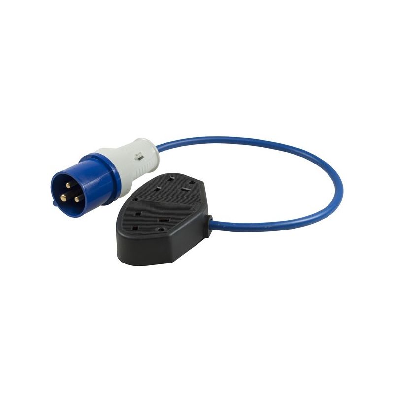 16A plug to 13A/UK twin trailing socket MP3752B