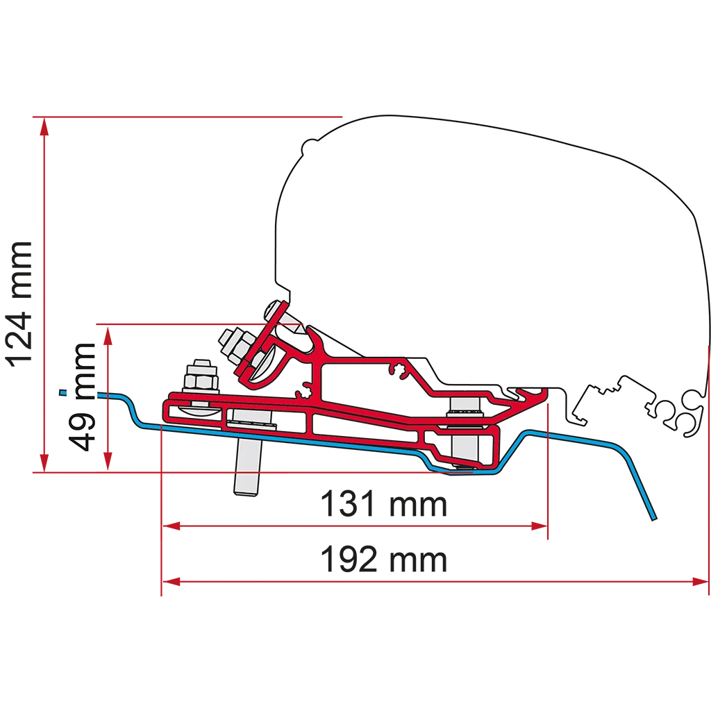 Fiamma - Adapter Ford Transit H3L4-RHD 400cm | 98655Z164