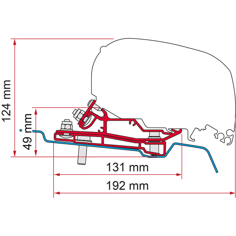 Fiamma - Adapter Ford Transit H3L4-RHD 400cm | 98655Z164