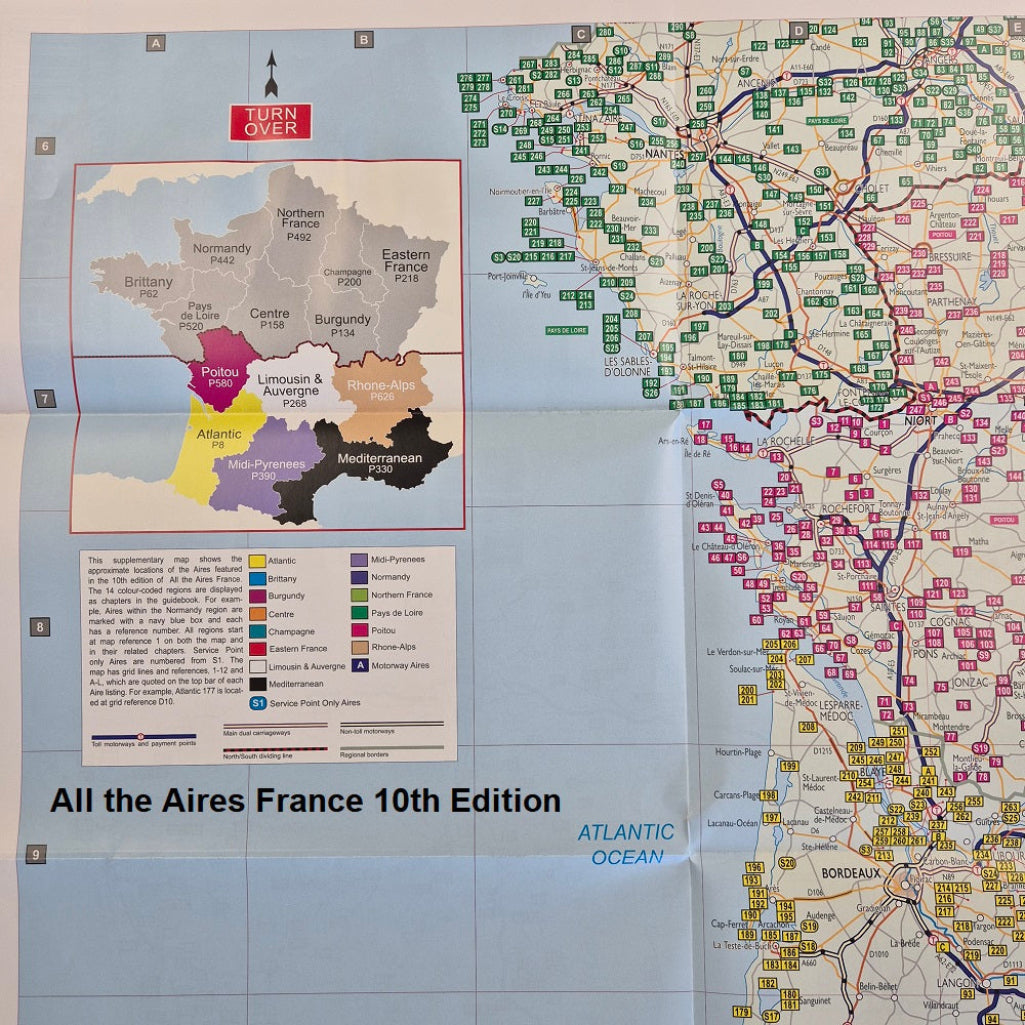 Map of Aires in France for All the Aires France 10th edition Vicarious Book