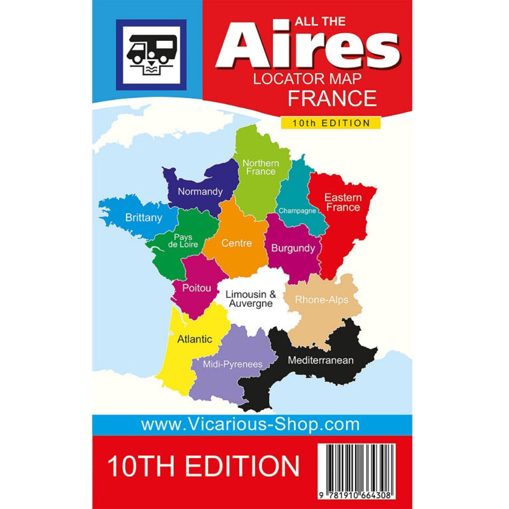 Map of Aires in France for All the Aires France 10th edition Vicarious Book