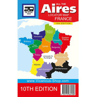 Map of Aires in France for All the Aires France 10th edition Vicarious Book