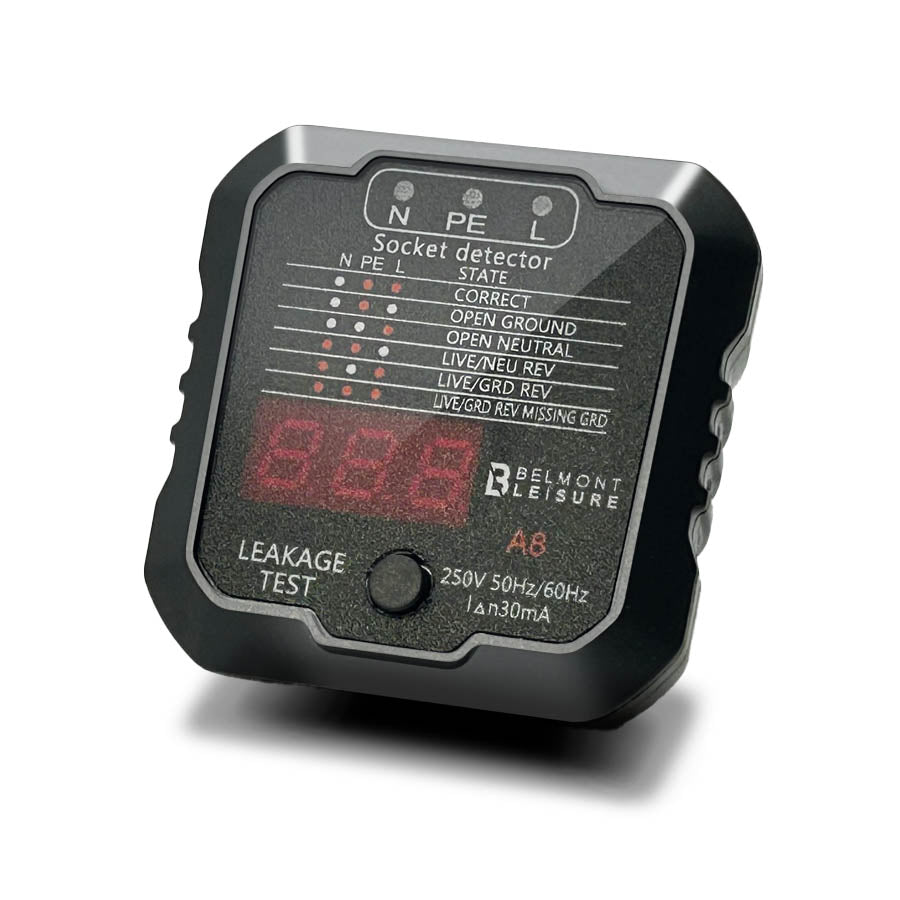 Belmont Leisure - Mains Socket Tester with Reverse Polarity UK 240v 50/60Hz
