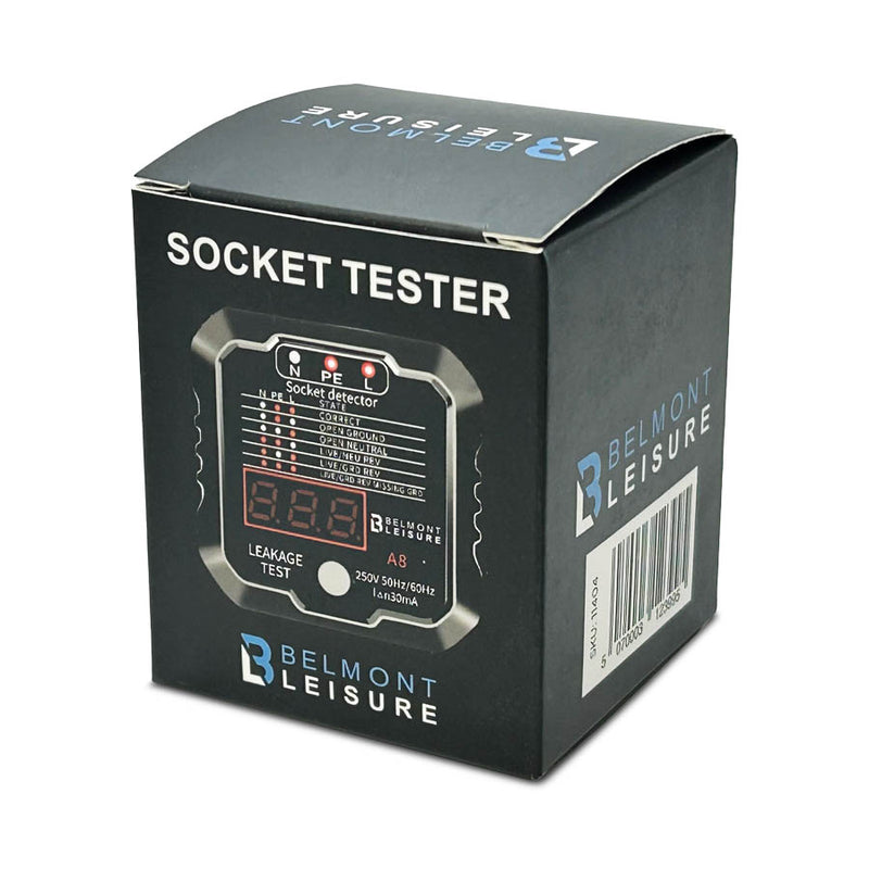 Belmont Leisure - Mains Socket Tester with Reverse Polarity UK 240v 50/60Hz