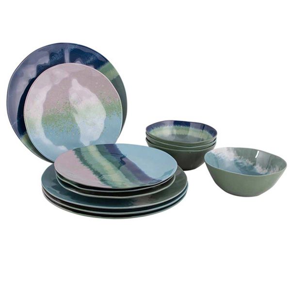 Bo-Camp - Halo Tableware | Green & Blue | 12 Pcs | BO-6181585