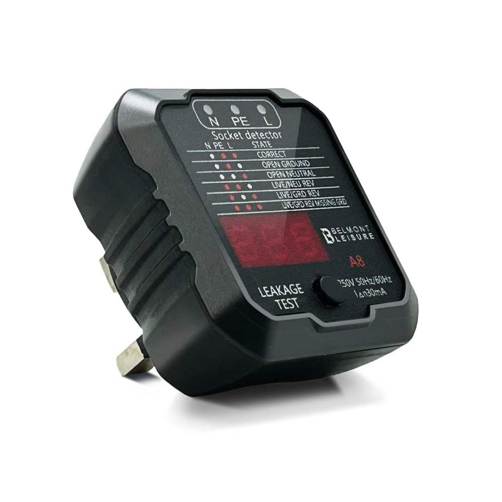 Belmont Leisure - Mains Socket Tester with Reverse Polarity UK 240v 50/60Hz