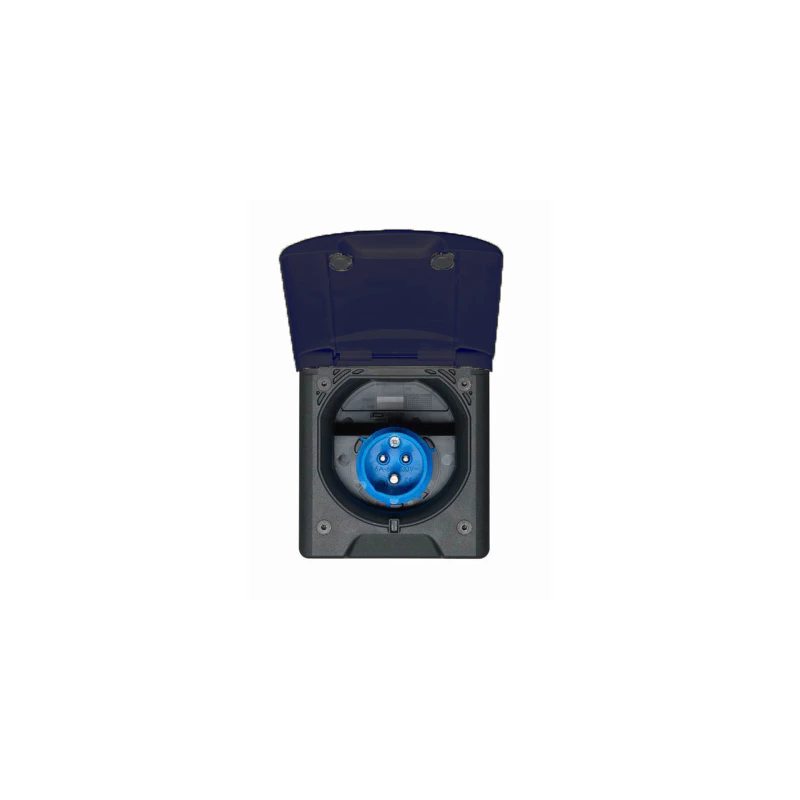 Fawo Flush Mains 240v Inlet with flap black