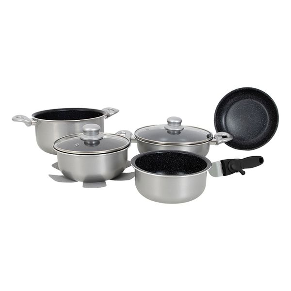 Gimex - Induction Cookware | Silver | 8 Pcs | GIM-6977227