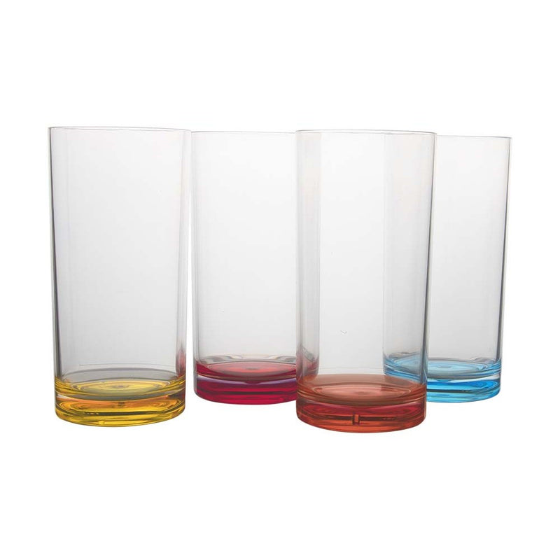 Gimex - Colour Line Long Drink Glass | Rainbow | 480ml | 4 Pcs | GIM-6910185