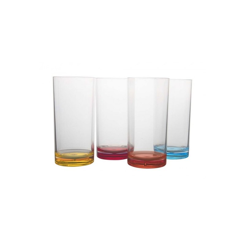 Gimex - Colour Line Water Glass | Rainbow | 320ml | 4 Pcs | GIM-6910180