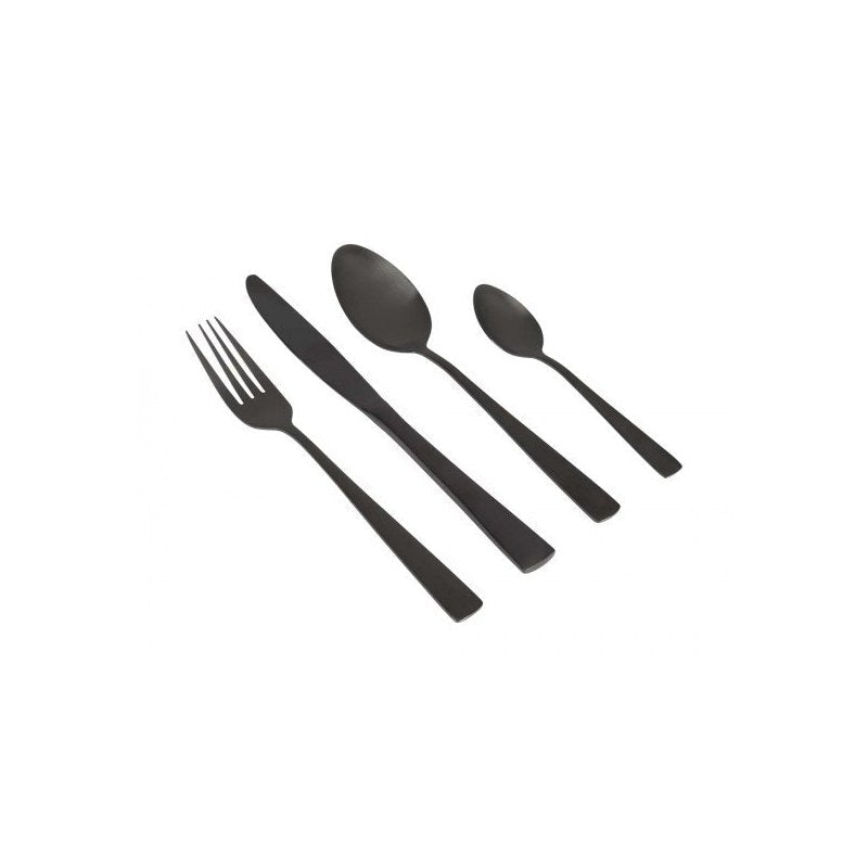 Gimex - Cutlery Soft Touch Handle | Black | 16 Pcs | GIM-6960913