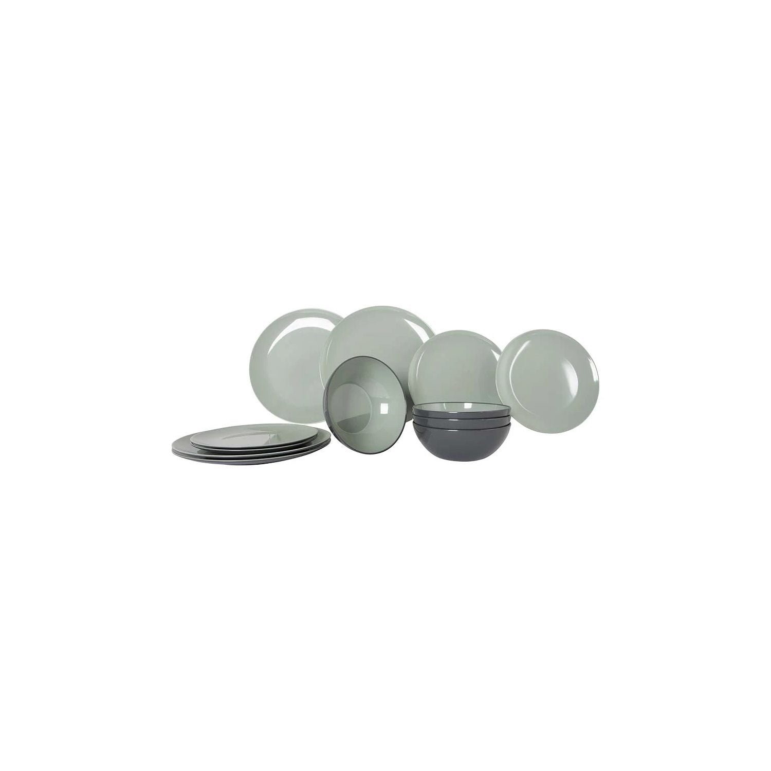 Gimex - Vivid Line Tableware | Green | 12 Pcs | GIM-6912130