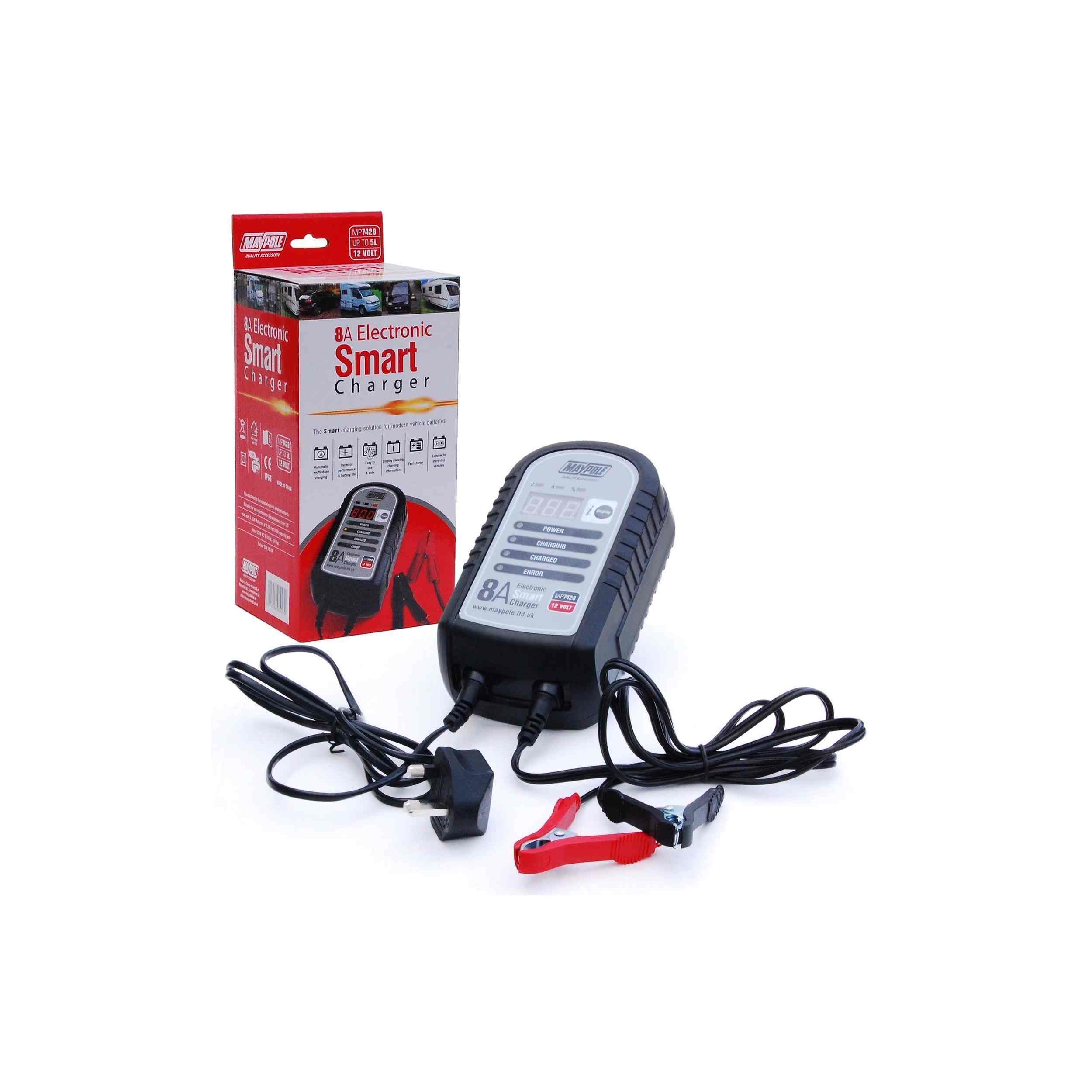Maypole electronic smart battery charger 8A 12V MP7428