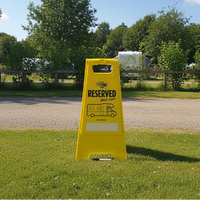 Motorhome Reserve Sign with Marker by That Leisure Shop
