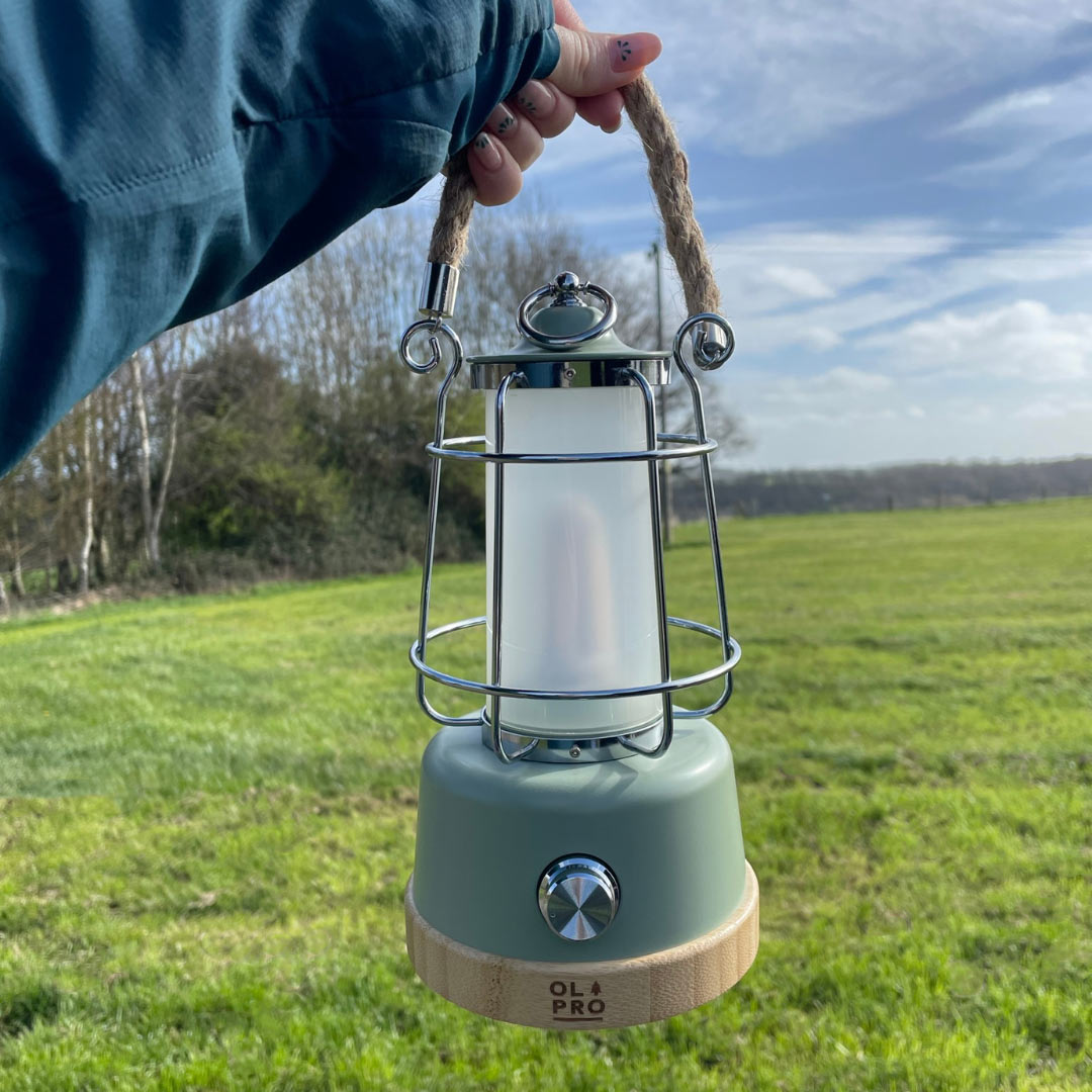 OLPRO - Retro Dimmable Lantern - Sage Green | OL574