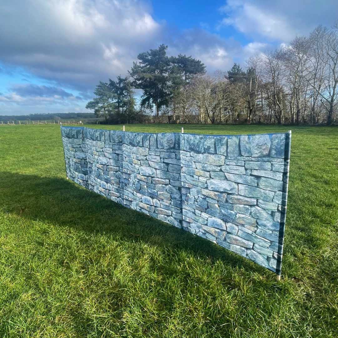 OLPRO - Stone Wall Folding Wooden Windbreaks 5 Pole | OL670