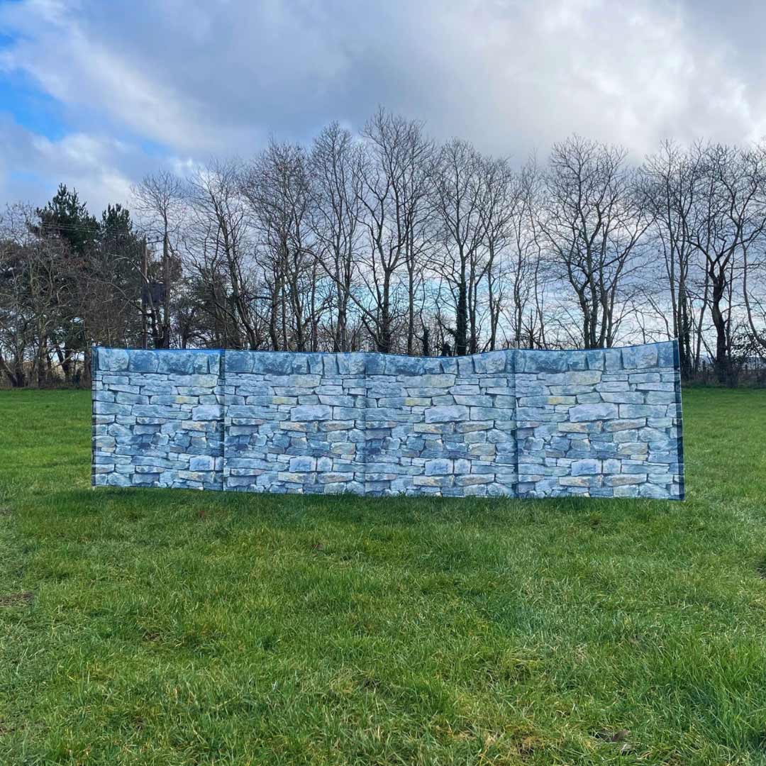 OLPRO - Stone Wall Folding Wooden Windbreaks 5 Pole | OL670