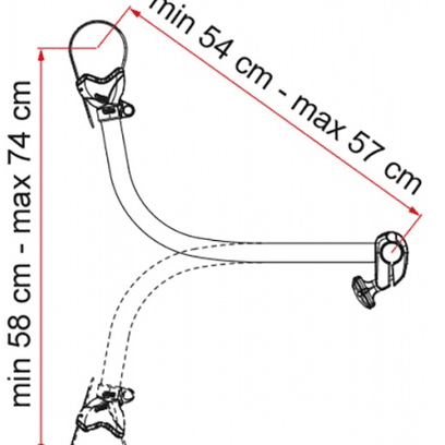 Fiamma - Carry-Bike Block Pro Arm S4 54-57cm in Silver & Black | 07215C01A