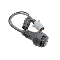 Powerpart - 13 Pin Socket to Twin 7 Pin Plug Adaptor | Trailer & Caravan