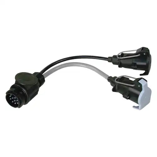 Powerpart - 13 Pin Plug to Twin 7 Pin Socket Adaptor | Trailer & Caravan
